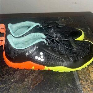 Vivobarefoot Black and Orange Minimalist Sneakers